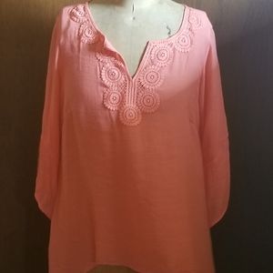 NWT 2x Zac & Rachel Woman Coral Blouse